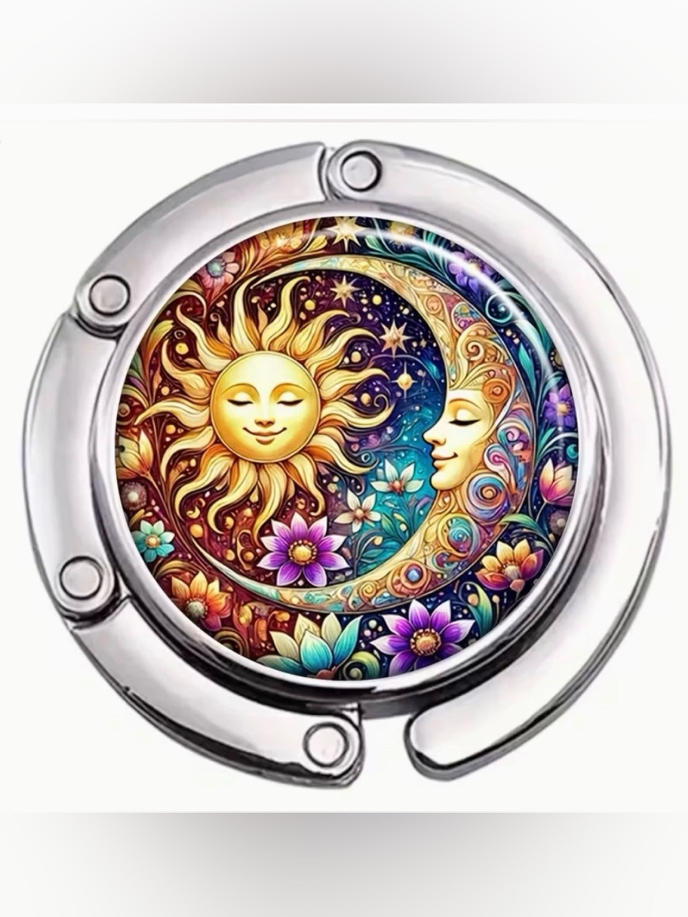 Sun & Moon Purse Bag Hanger Handbag Hook Hanger Sun Moon Floral Design New